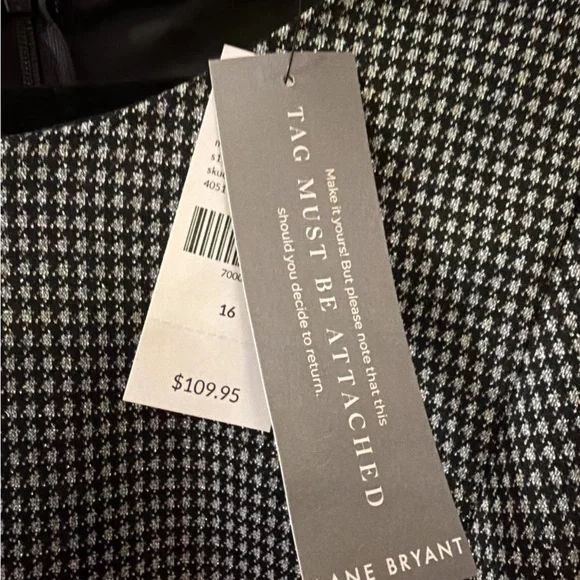 Lane Bryant Black and Shimmery Silver Dressy Holiday Jumpsuit wide legs - Picture 10 of 10